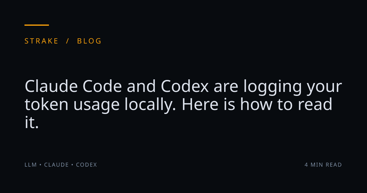 Read Your Claude Code and Codex Token Usage | Strake | Strake